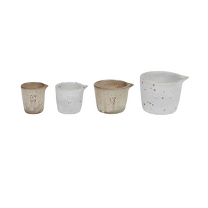 Francis ceramic measuring cups set of 4 stackable baking kitchen tools white speckled