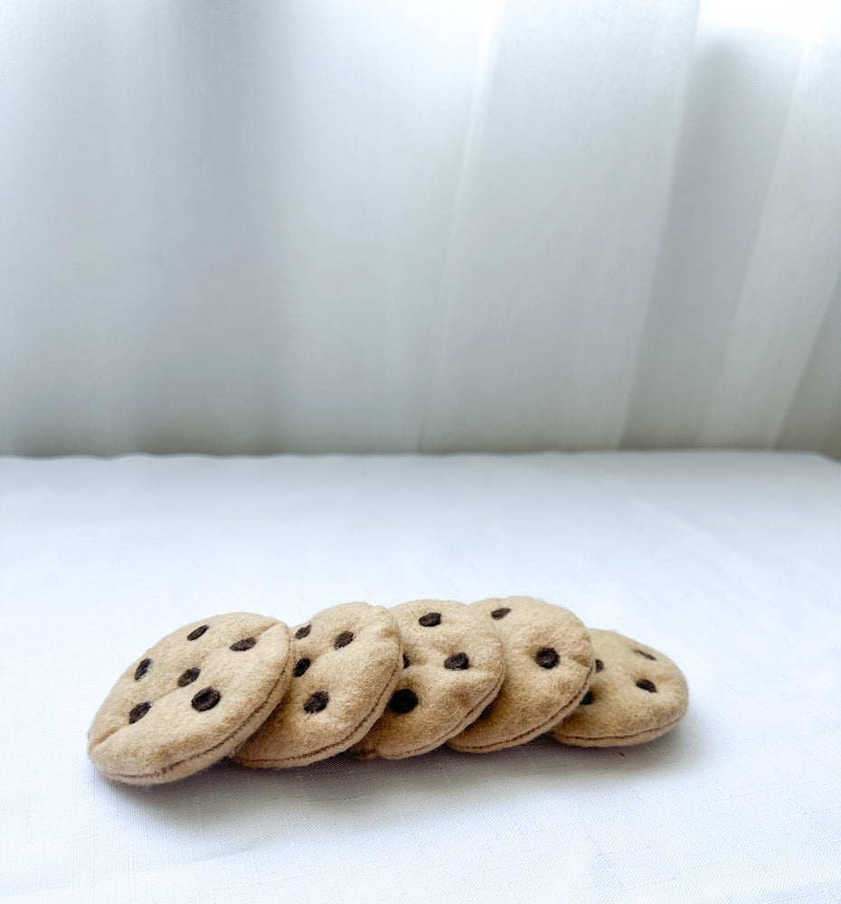 Chocolate Chip Felt Cookies | Set of 5 | Choco