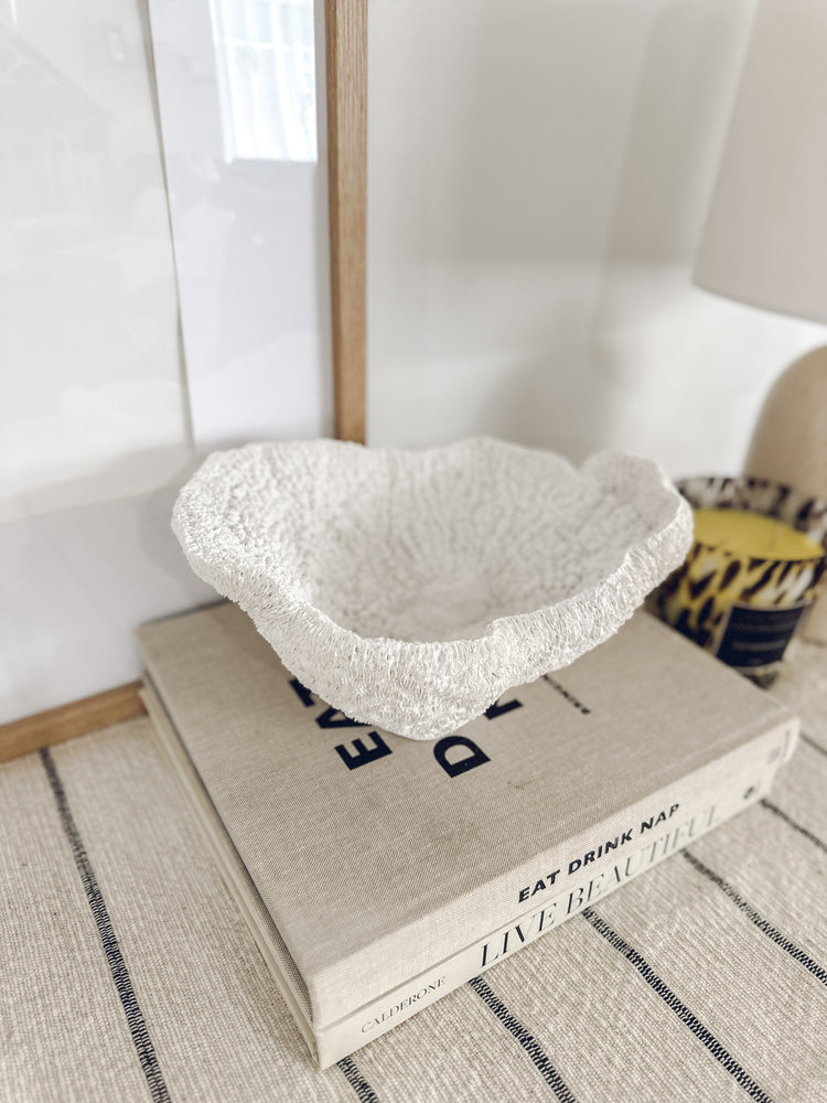  Coral Resin Table Bowl White Coco Dune