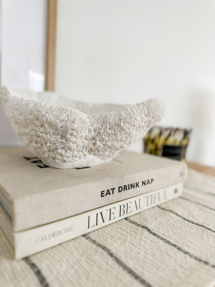  Coral Resin Table Bowl White Coco Dune