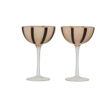 Wine glasses in nude and black on white background