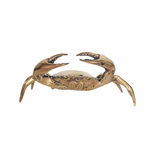 Handcrafted brass crab sculpture with luxurious gold finish - Balinese artisan home décor statement piece