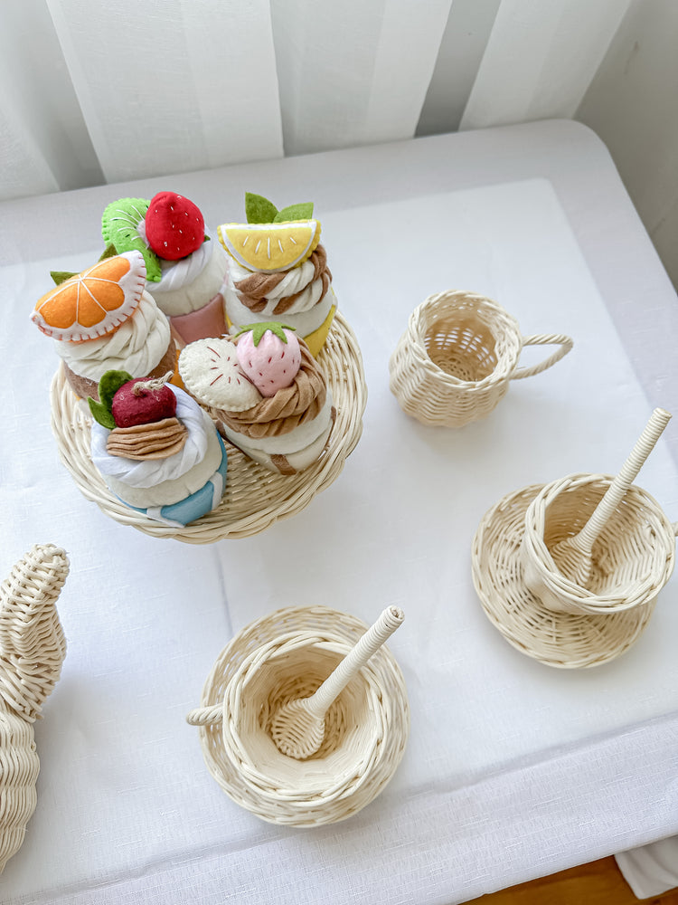 Rata Tea Set Rattan Tea Set 8pc | Saffron – Coco Dune