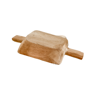 Wooden dough bowl Elena bottom view - solid wood construction showing authentic handcrafted quality and natural wood character