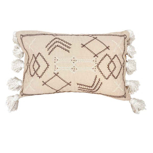 lumbar cushion cover with tassels
