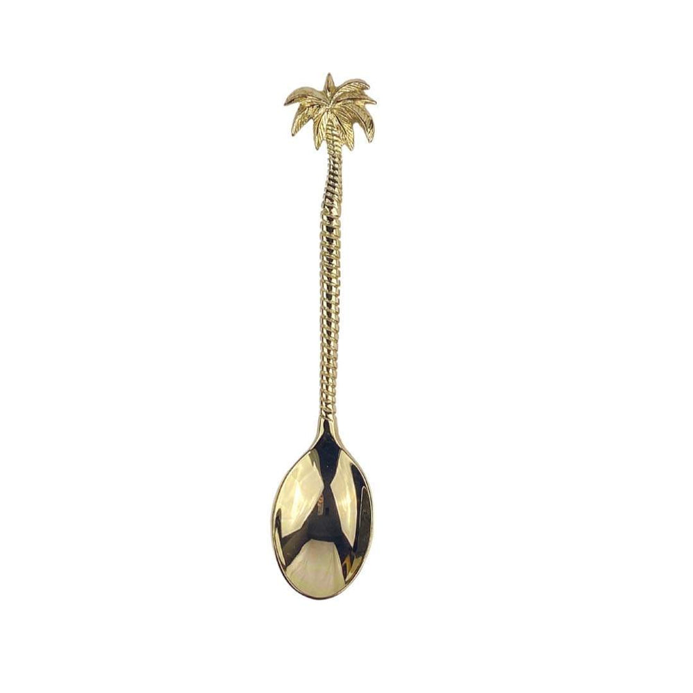 Palm tree brass spoon