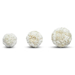 Rose shell balls in three sizes