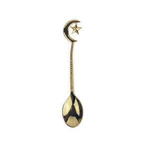 Moon and star brass spoon