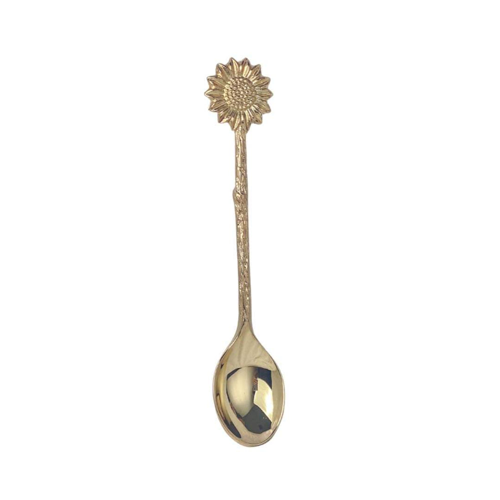 Sunflower brass spoon