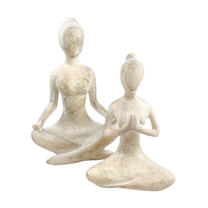 large and small yoga lady sculptures