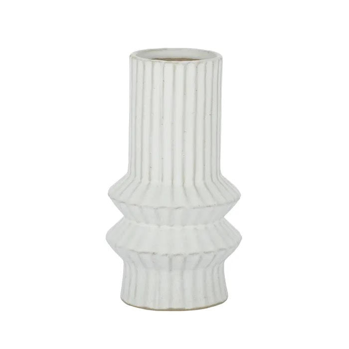 Eloise Ceramic Vase - Handcrafted Elegant Home Decor in Natural Finish on White Background