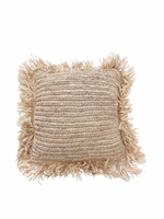 large square seagrass cushion cover with fringe