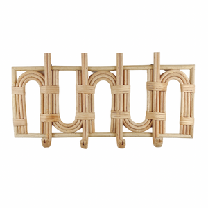 Rattan wall hanger with four hangers