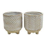 Piper natural ceramic planter pot duo set - 7.5 to 8.5cm decorative small planters for indoor plants - Australian home decor