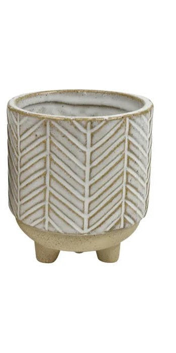 Rustic Piper ceramic planter pot design 1 - small 7.5cm natural plant holder - minimalist home decor accent