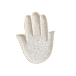 Brooklyn sandstone trinket dish with white mandala pattern - natural stone jewellery storage with rustic bohemian charm