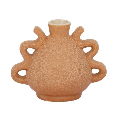 Small textured ceramic vase Remi with double handles timeless home decor masterpiece 12cm