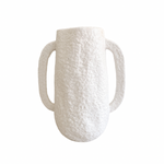Large white ceramic vase Tuscan style modern home decor accent piece